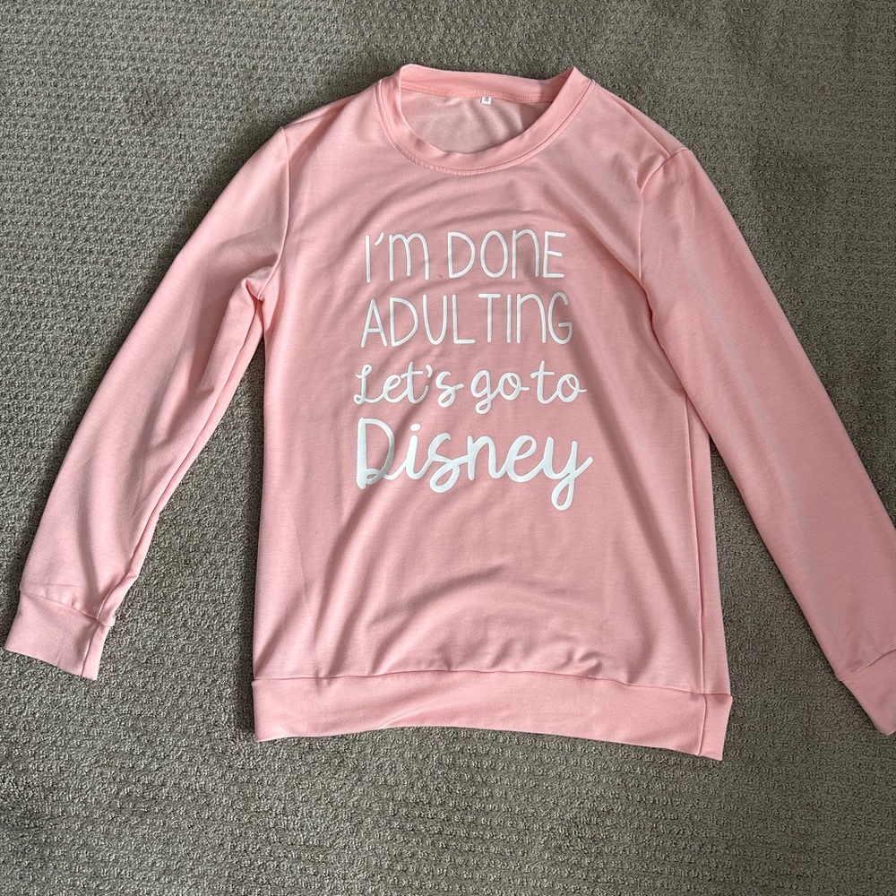 Pink handmade Disney top. Worn once. Size small.